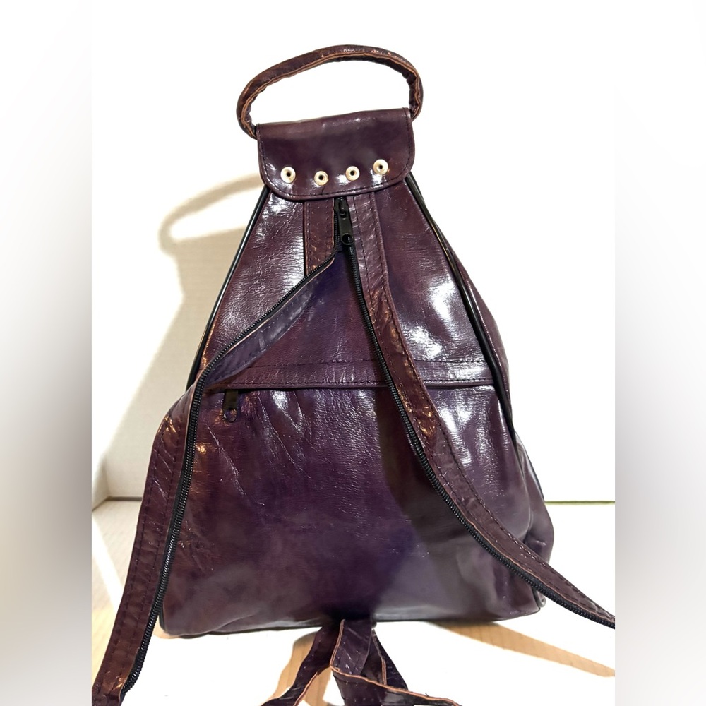 Purple Leather Backpack - image 2